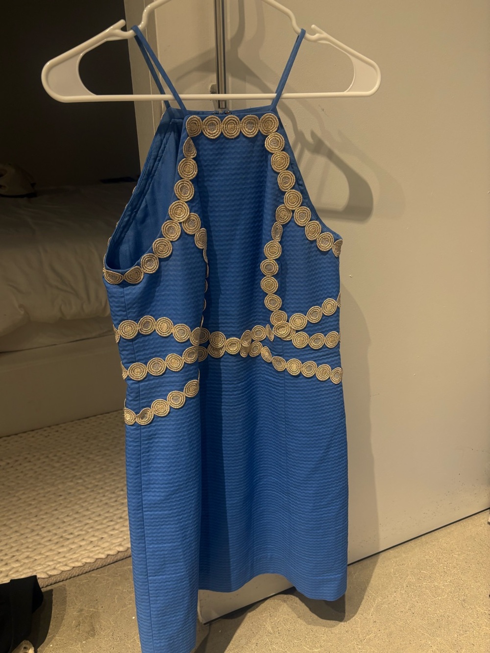 Lilly Pulitzer Royal Blue Cocktail Dress with Gold Trim